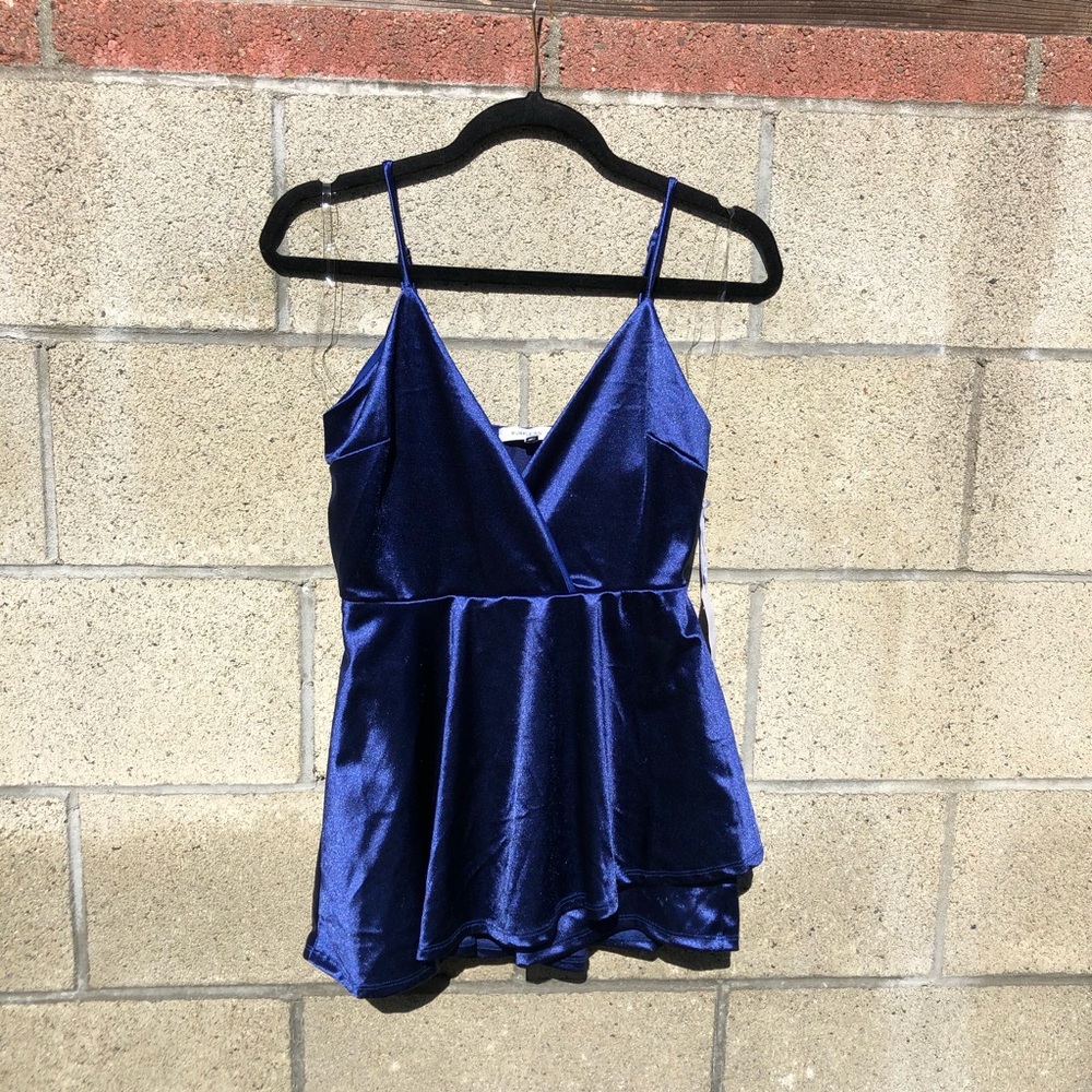 NWT PURPLE SNOW Satin Wrap Romper
